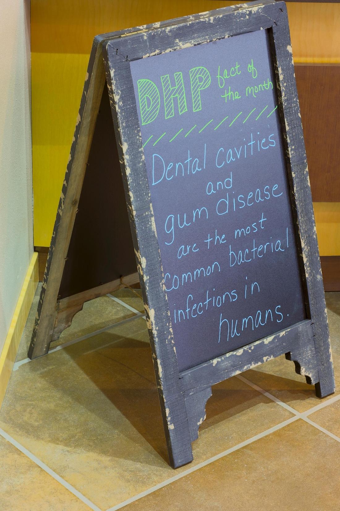 Facts of the Month Sign at Dental Health Partners in Mitchell, SD